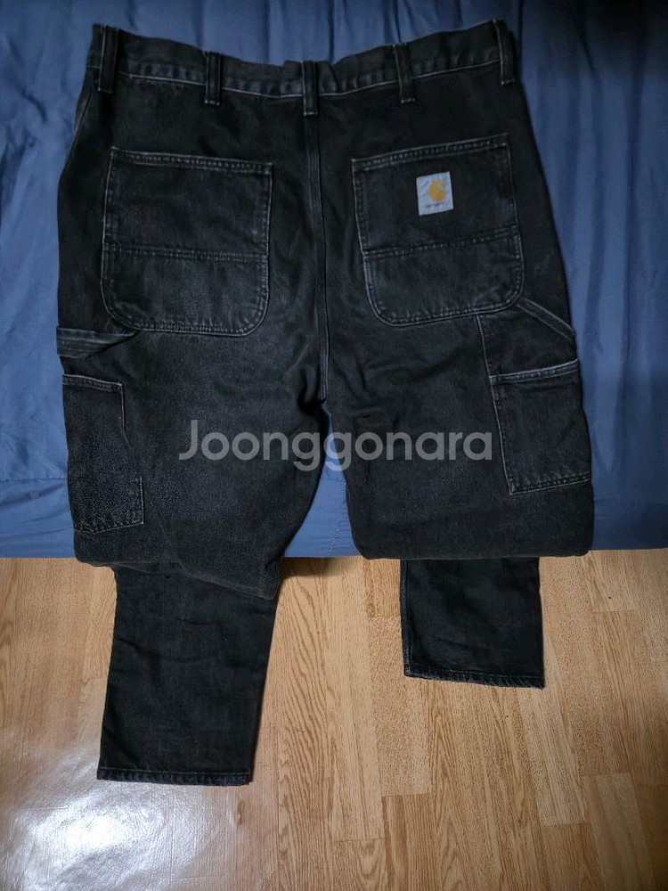 칼하트 WIP 더블니 블랙스톤 34x32 2번 착용--2