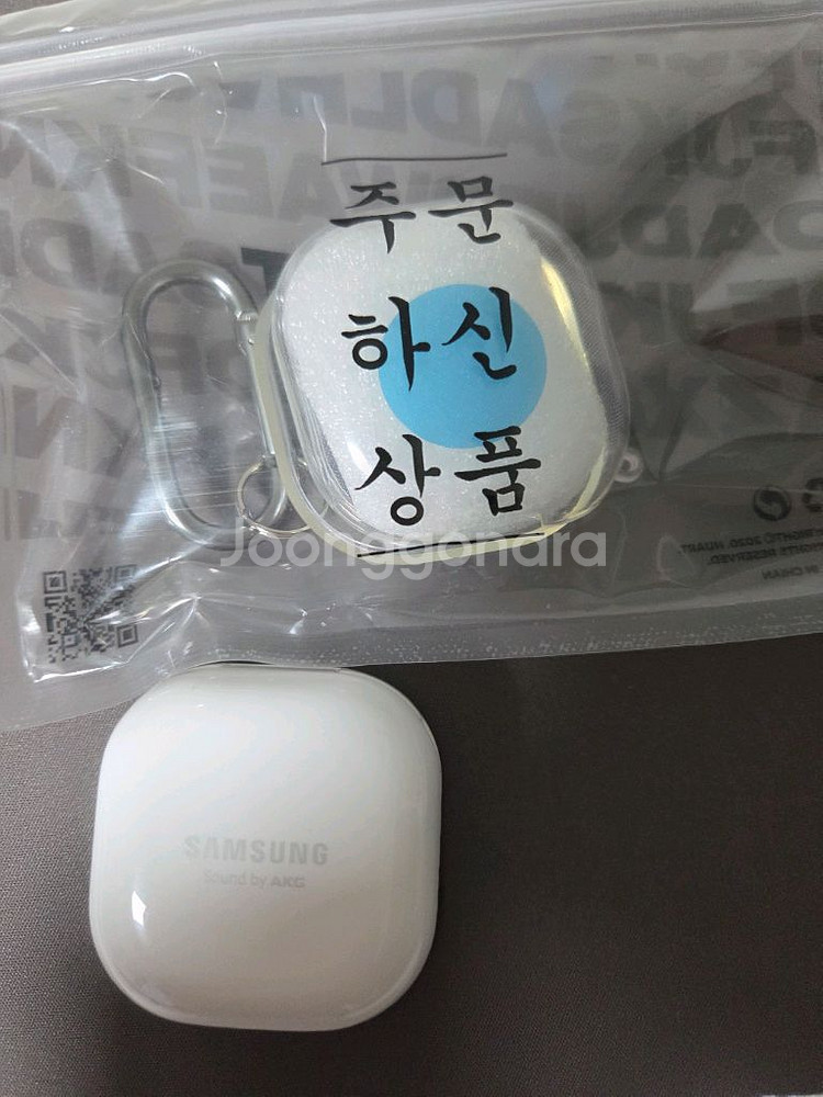갤럭시 버즈 라이브 본체+왼쪽 유닛+투명케이스--0