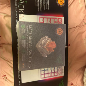 레이저 키보드 블랙위도우 v4 75 화이트 오렌지축