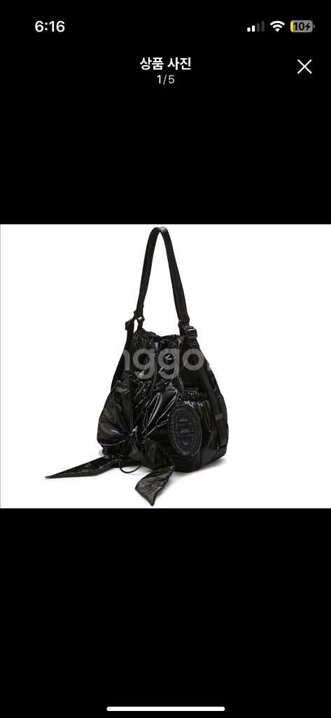 아떼바네사브루노 글로시블랙 리본 백팩 겸 숄더백S AA--0