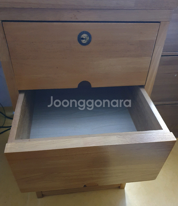 원목 책상 + 3단 서랍--3