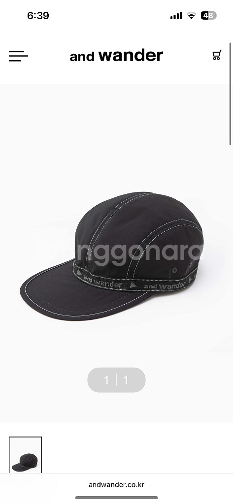 앤드원더 andwander jq tape cap 블랙--0