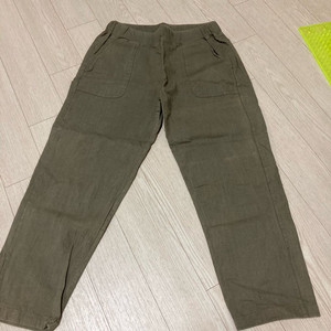 린넨 바지 카키색 여성용 팬츠 바지