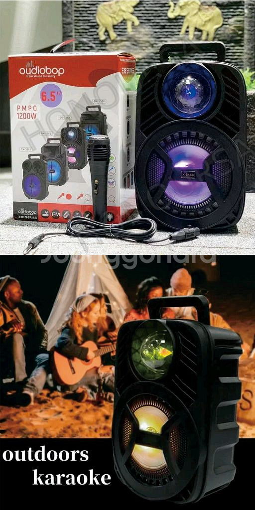 마이크 포함 야외 노래방 블루투스 스피커 BK-3383--4