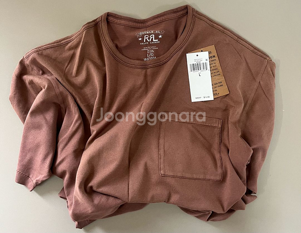 RRL 가먼트다이 포켓 티셔츠--1