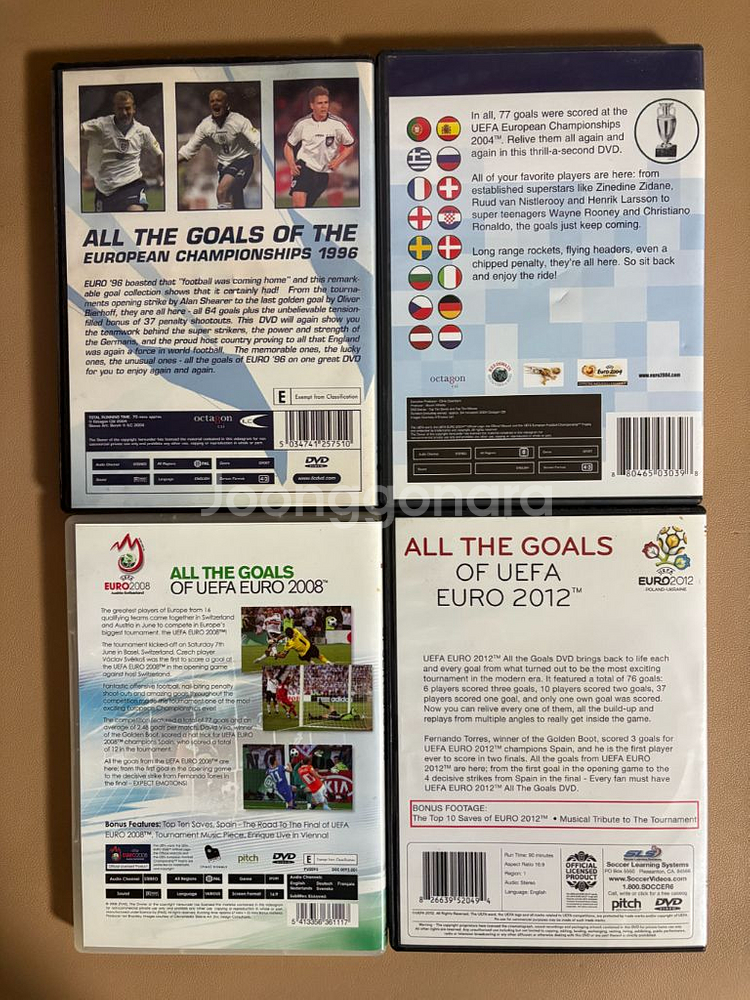 축구DVD 유로96 04 08 12 축구골모음 팝니다--1