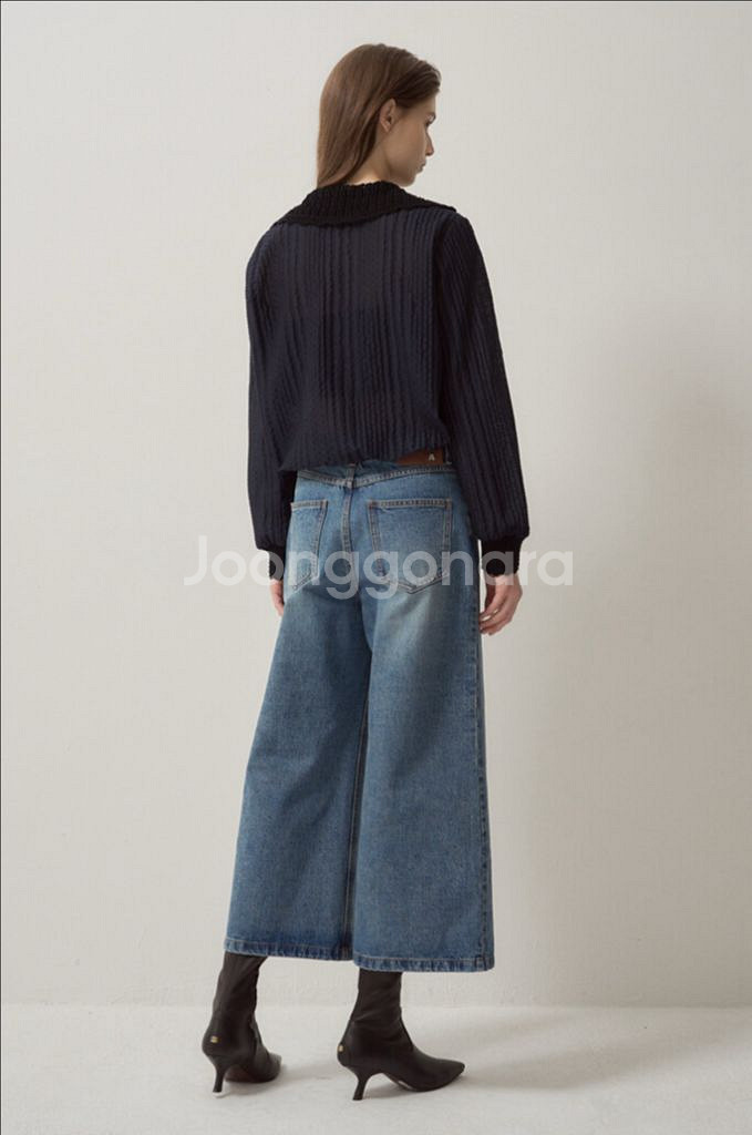 2024 랑방컬렉션 울 블렌드 크링클 블라우스 한섬--2