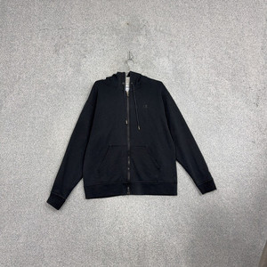 챔피온 올블랙 로고 오버핏 후드집업 L