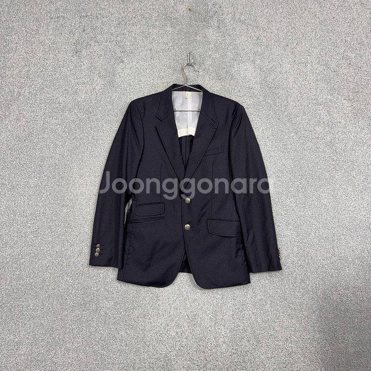 커스텀멜로우 네이비 투버튼 울 블레이저 100--0