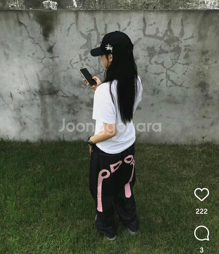 (무료배송)오도어 핑크 로고 드랍 팬츠--5