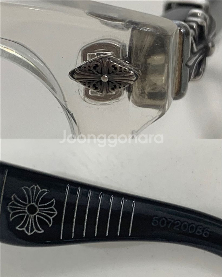 크롬하츠 로드시클 클리어 크리스탈 블랙 안경--3