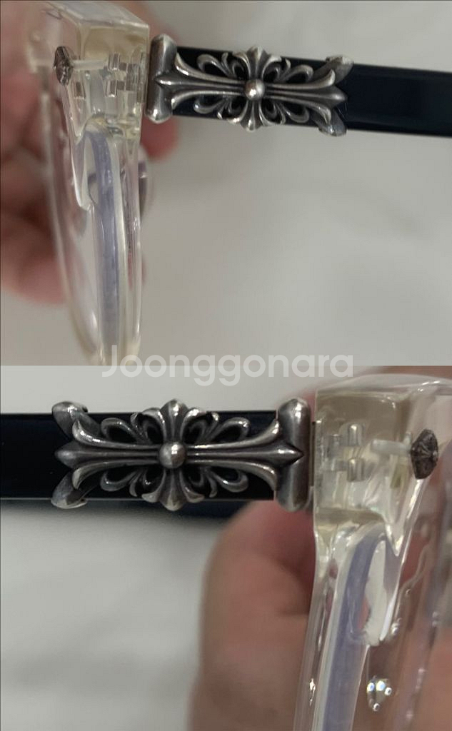 크롬하츠 로드시클 클리어 크리스탈 블랙 안경--6