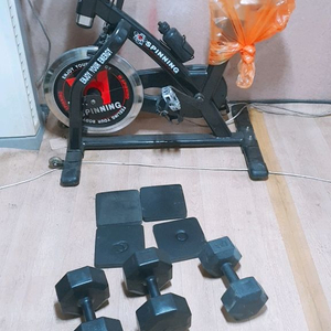 직거래) 실내자전거, 고무육각아령 12kg