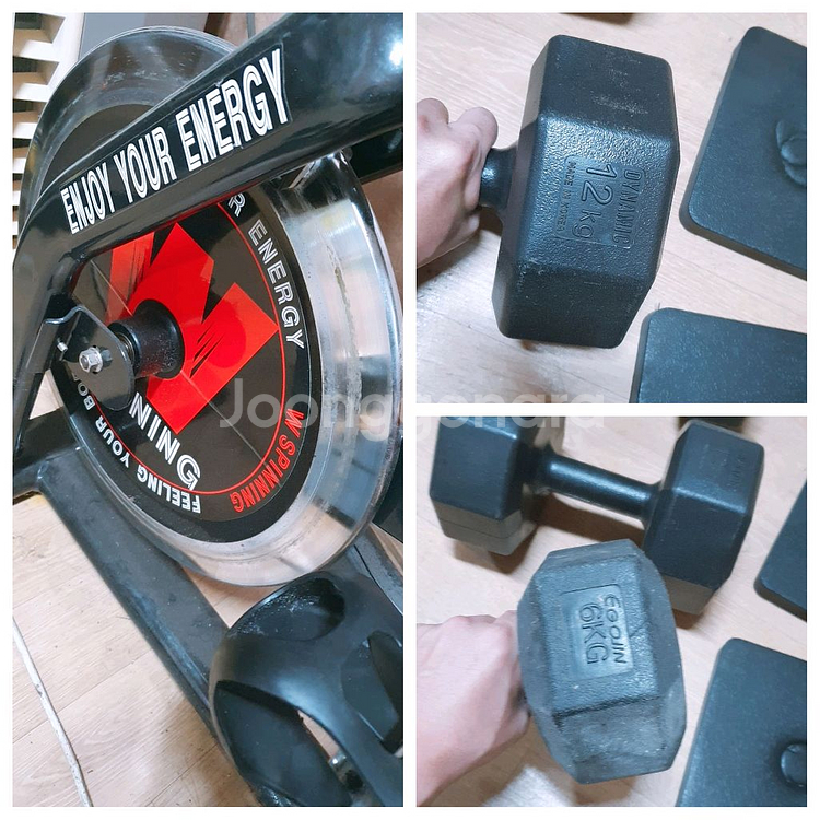 직거래) 실내자전거, 고무육각아령 12kg--9