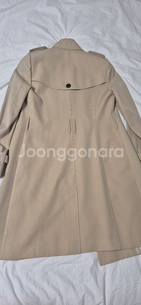 모조에스핀 모100% 베이지색 트렌치 코트 S(55)--3