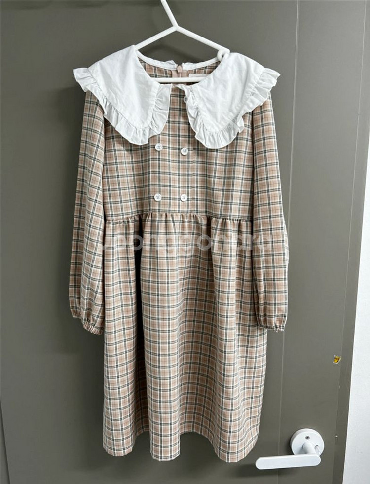 밀리밤 여아 체크 원피스 140--0