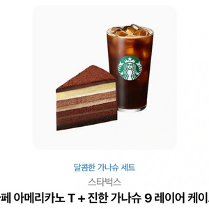 스타벅스 아메리카노T+가나슈 레이어 케이크