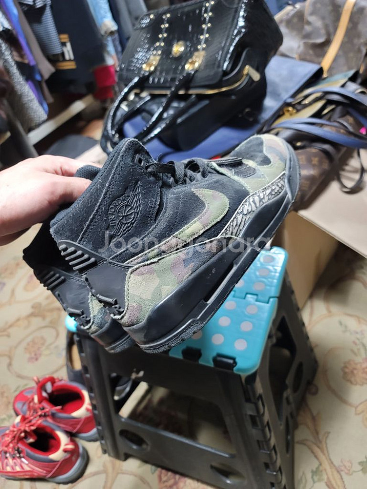 나이키 조던 블랙카모 농구화 255--1