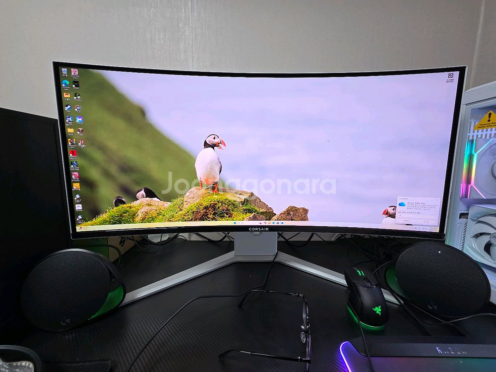 커세어 34인치 모니터 팝니다--1