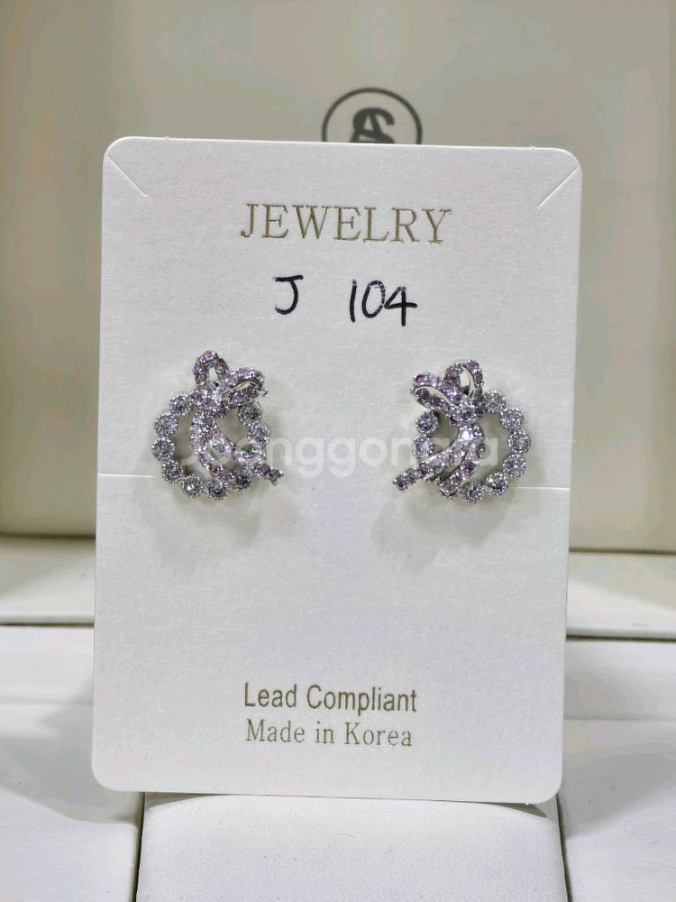 925은침 큐빅 셋팅 귀걸이--0