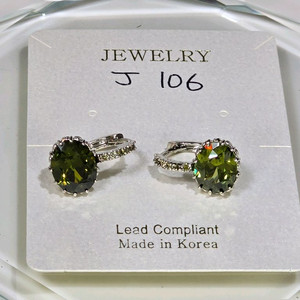 큐빅셋팅 원터치 귀걸이