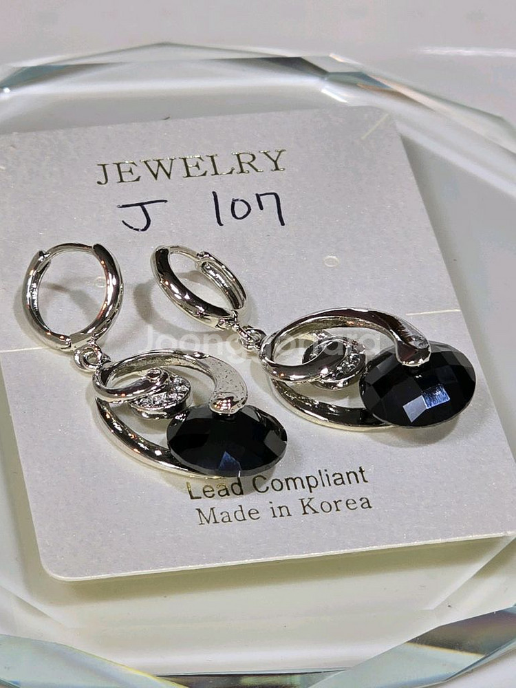 큐빅셋팅 원터치 귀걸이--0