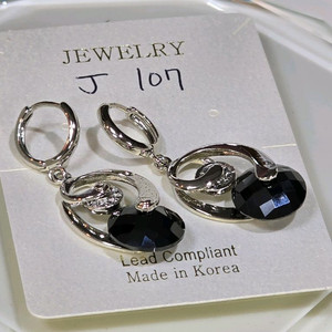 큐빅셋팅 원터치 귀걸이