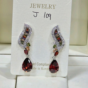 큐빅셋팅 드롭귀걸이