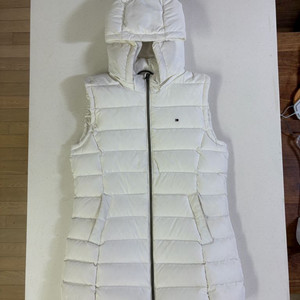 타미힐피거 후드 롱패딩 조끼 (152)-덕다운