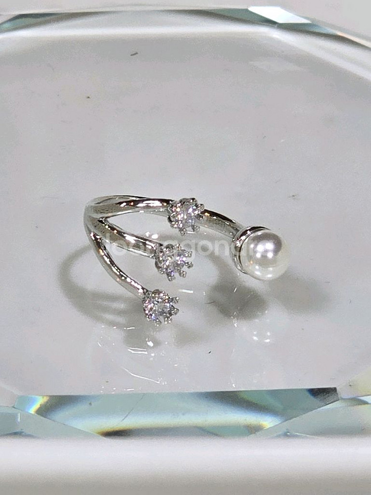 큐빅셋팅 오픈 반지--0