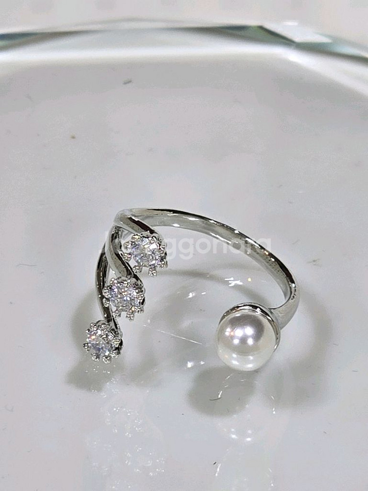 큐빅셋팅 오픈 반지--1