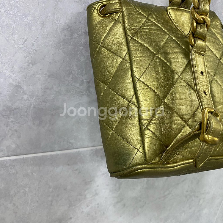 [정품] 샤넬 빈티지 듀마 미니 백팩 골드--6