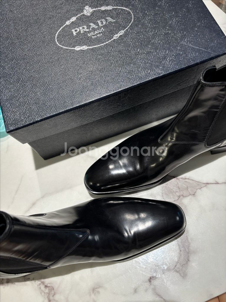 프라다 블랙 첼시 부츠 7.5 (265) 정품--0