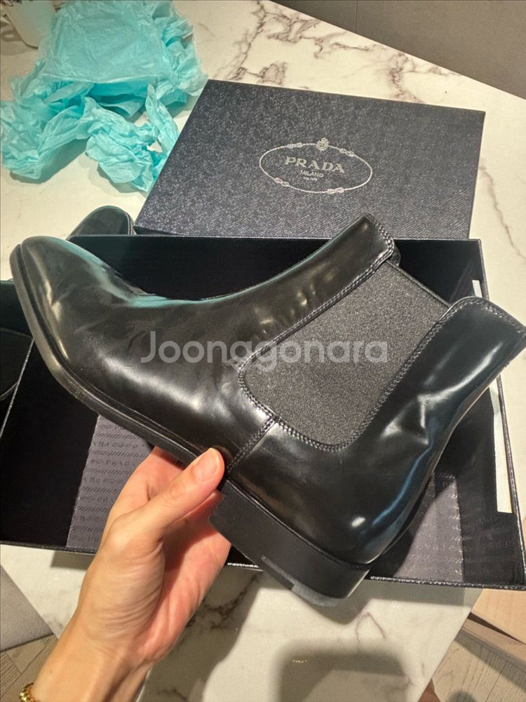 프라다 블랙 첼시 부츠 7.5 (265) 정품--2