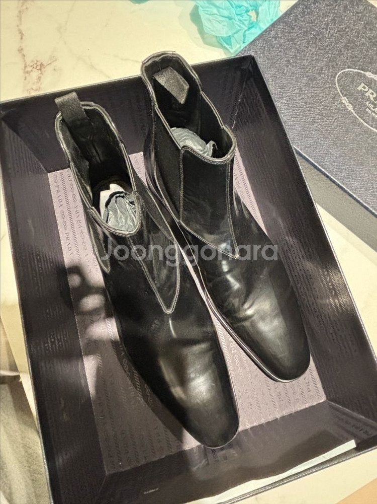 프라다 블랙 첼시 부츠 7.5 (265) 정품--6