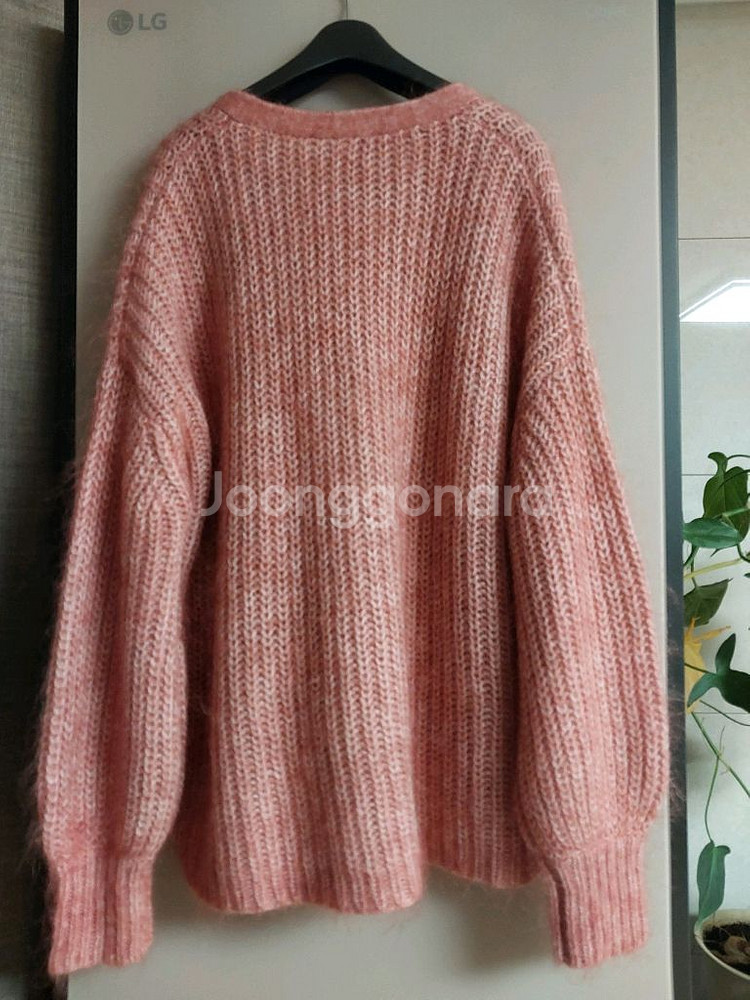 세잔 핑크 모헤어 울 가디건--3