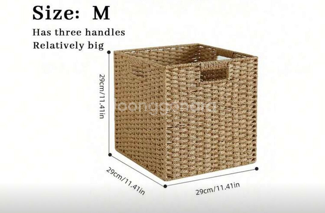라탄 수납 바구니 M 사이즈--1
