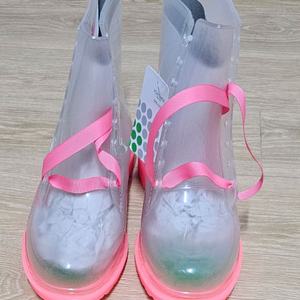 브랜드 폰트메이드클리어 핑크레인부츠장화240