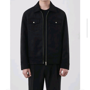 Minav 미나브 지퍼 스웨이드 자켓 블랙 L