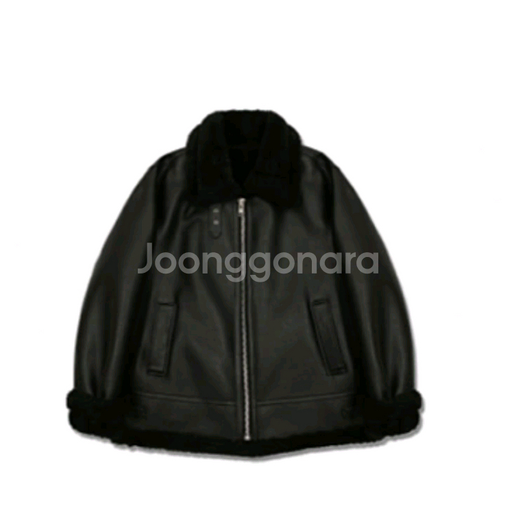 스페로네 페이크 레더 무스탕 블랙 L--0