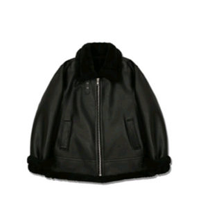 스페로네 페이크 레더 무스탕 블랙 L