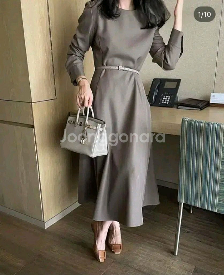 라밤바룸 벨티드 클래식 원피스 m 택달린새것--1