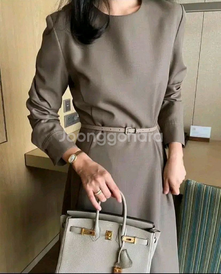 라밤바룸 벨티드 클래식 원피스 m 택달린새것--2