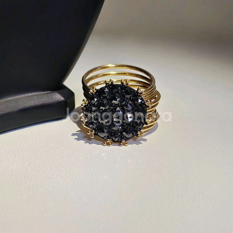 14k블랙 다이아 반지--1