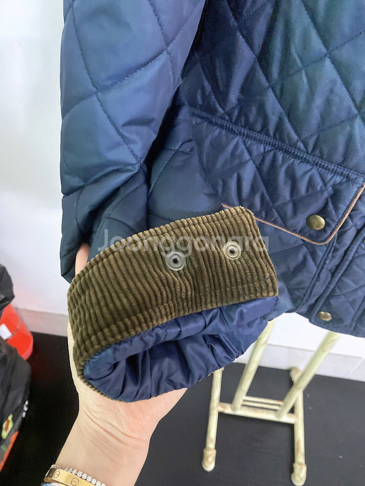 (L)폴로랄프로렌남자골덴코듀로이송아지가죽배색퀄팅점퍼--3
