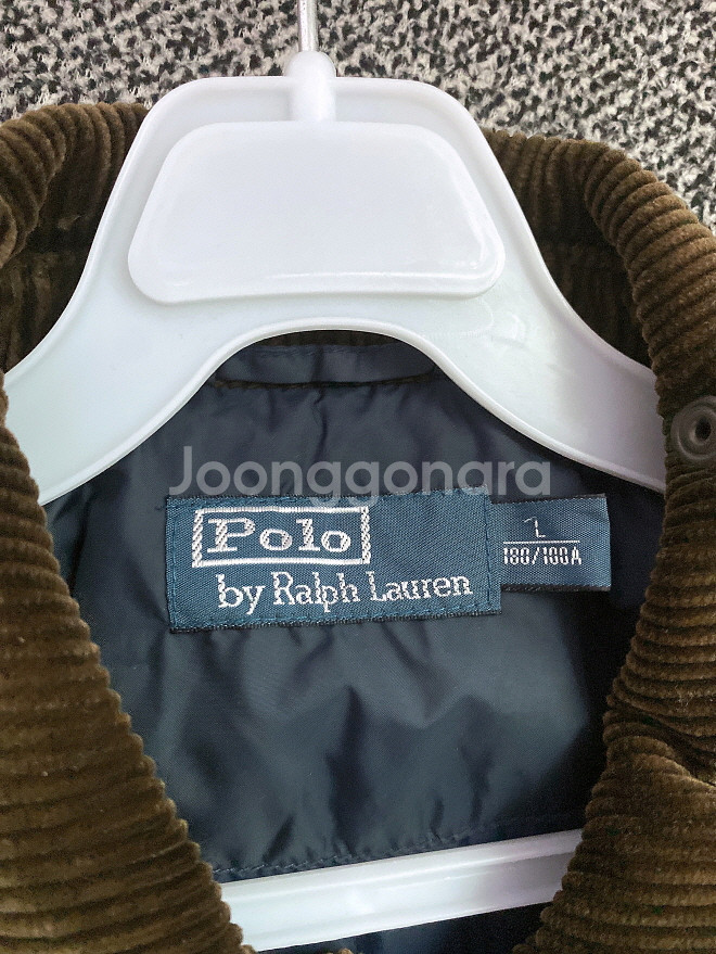 (L)폴로랄프로렌남자골덴코듀로이송아지가죽배색퀄팅점퍼--7