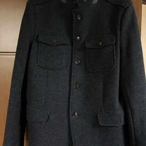 헤지스 차이나넥 슬림핏 남성 울 재킷(100.네이비)