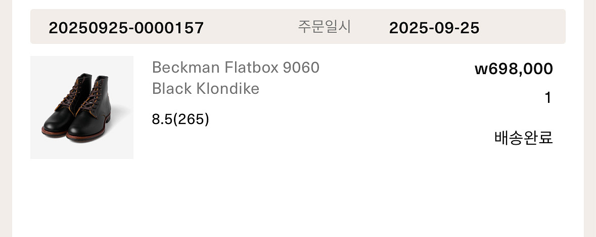 레드윙 벡맨 9060 플렛박스265 (9월 25일 구매--1