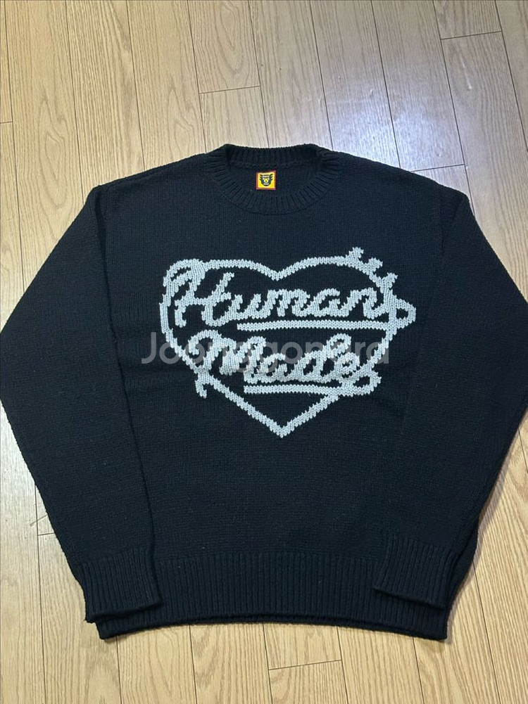 휴먼메이드 로우 게이지 니트 블랙 L--0