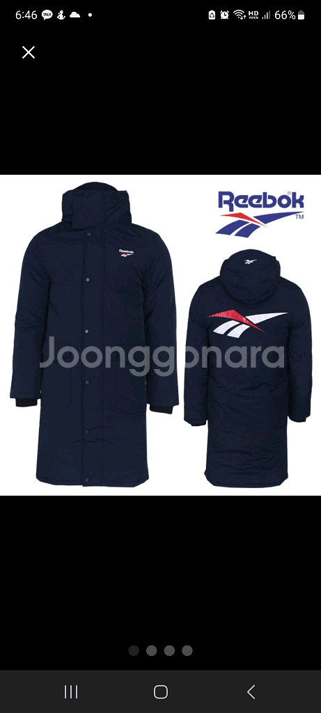 리복 롱패딩 네이비 판매합니다--0